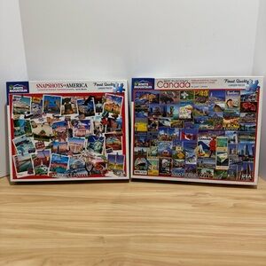 2 White Mountain 1000 Piece Puzzles Snapshots Of America & Best Places In Canada